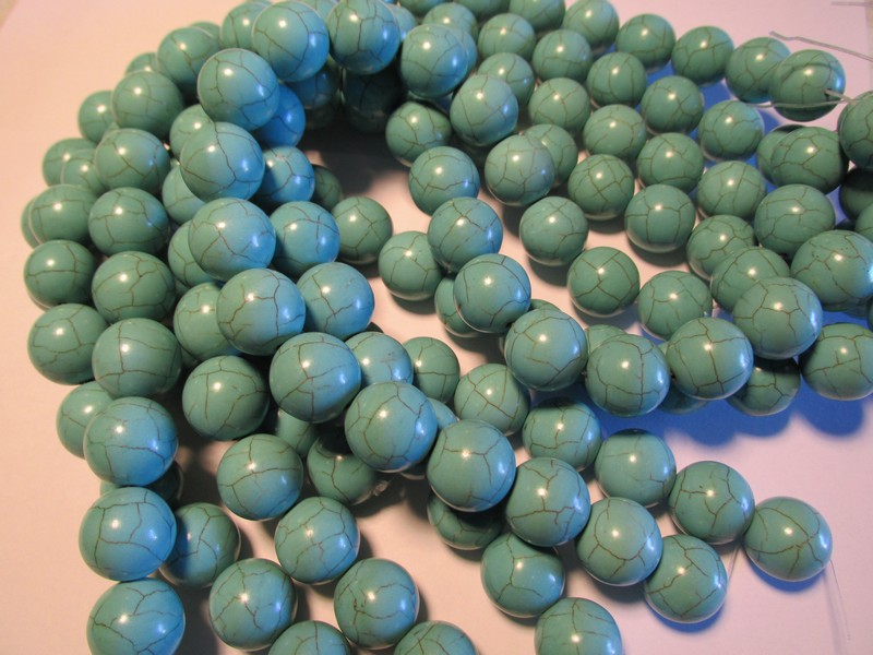 (image for) Turquoise magnesite round beads 18mm #1512